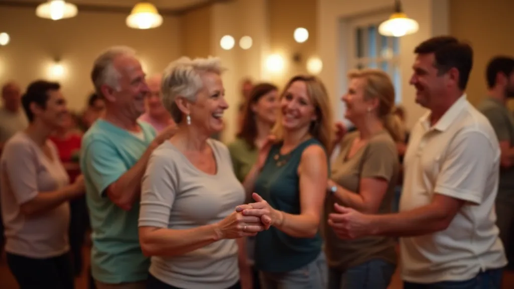 Grupo de seniores felizes após uma sessão de dança